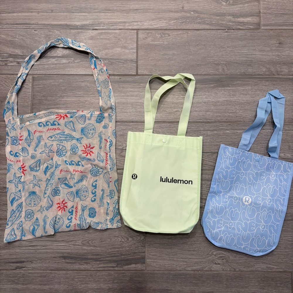 NWOT 2025 Orlando FL Disney Springs Lululemon and Free People Shopping Tote Bags